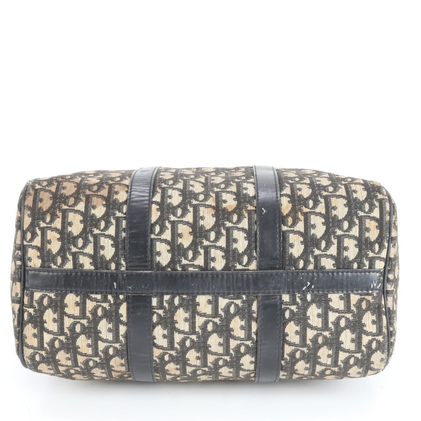 Christian Dior Trotter Mini Boston Leather Handbag Tote Bag In Black