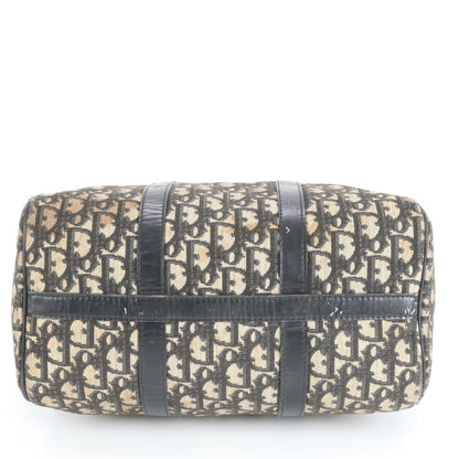 Christian Dior Trotter Mini Boston Leather Handbag Tote Bag In Black