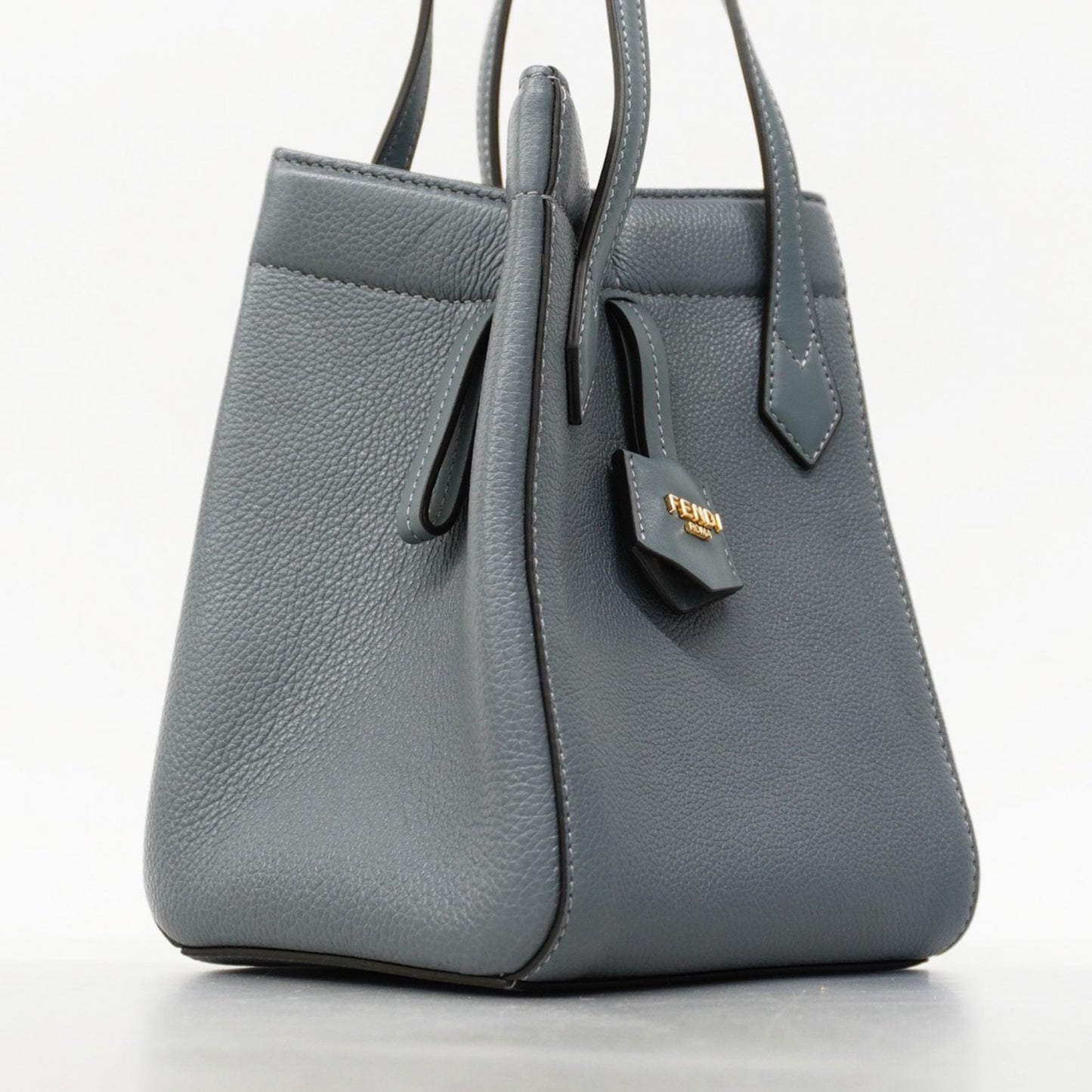 Fendi Origami Leather Shoulder Bag In Gray
