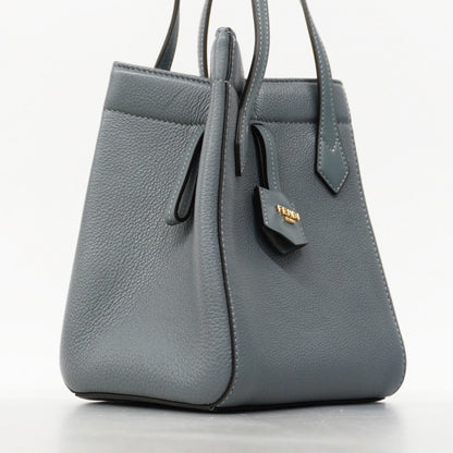 Fendi Origami Leather Shoulder Bag In Gray