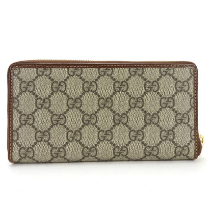 Gucci Long Wallet 673003 Interlocking G Gg Supreme Canvas Beige Brown Round