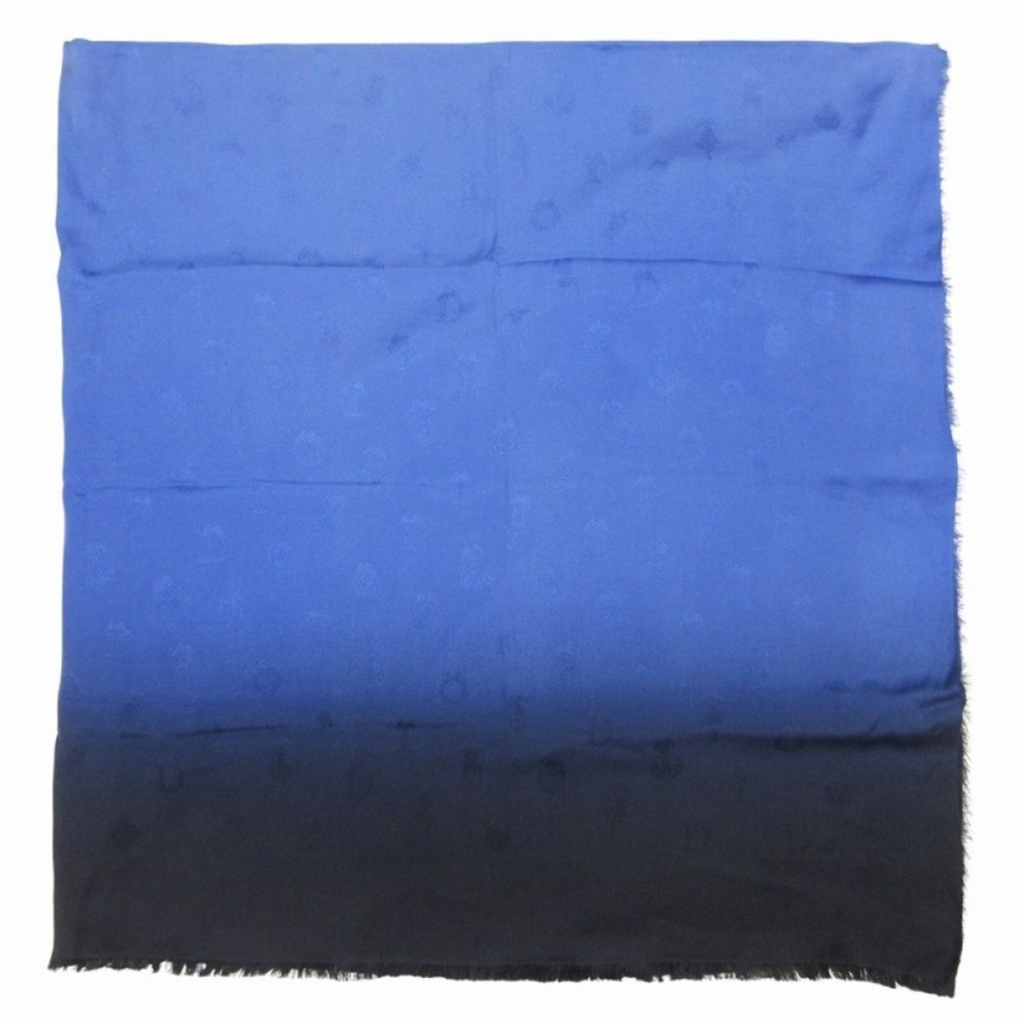 Christian Dior Dior Jacquard Logo Large Stole/Scarf Silk Shawl Gradient Scarf Wrap 140 X Blue