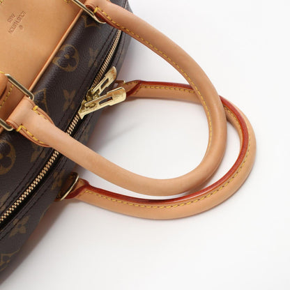 Louis Vuitton Deauville Bowling Vanity Handbag Coated Canvas Leather Monogram