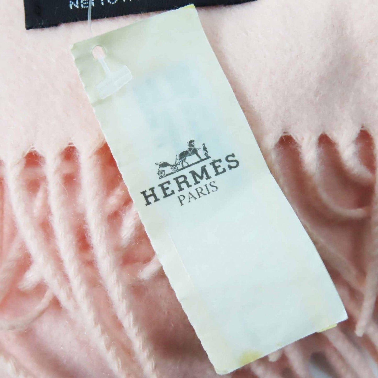 Hermes 100% Cashmere Shawl With Embroidered Logo