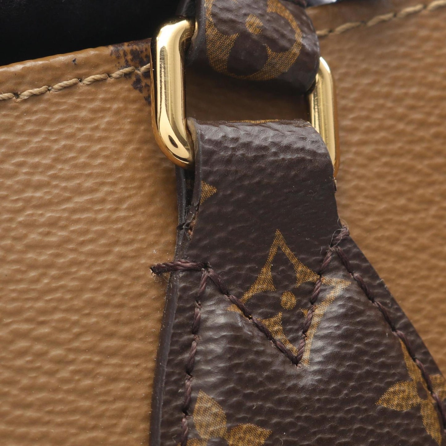 Louis Vuitton On The Go Gm Shoulder Bag In Coated Canvas And Leather With Monogram Giant Reverse