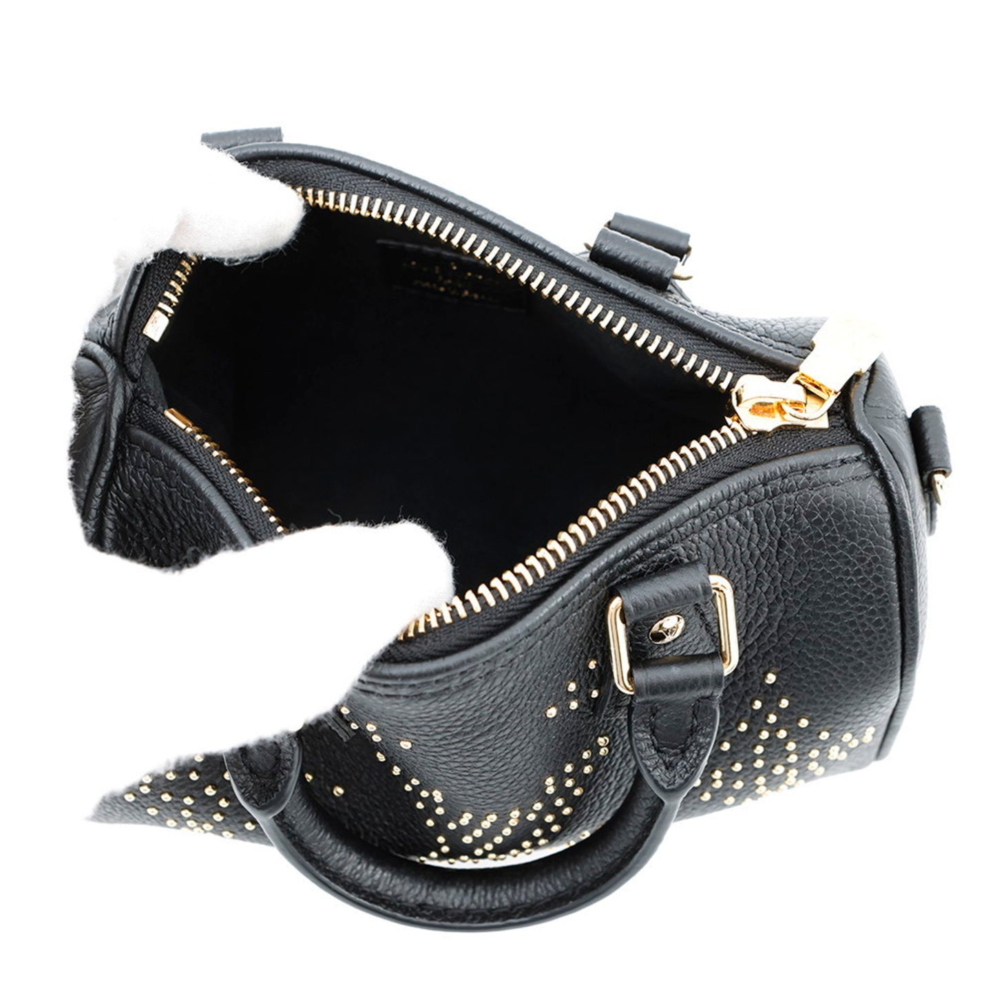 Louis Vuitton Monogram Empreinte Nano Speedy Handbag M46745 2-Way Shoulder Bag Black