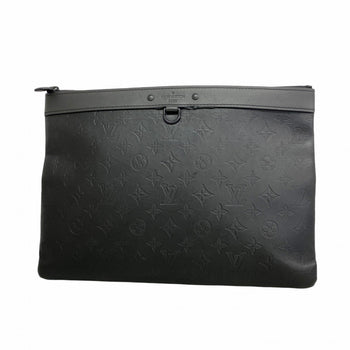 Louis Vuitton Monogram Shadow Pochette Discovery Clutch Bag M62903 Black