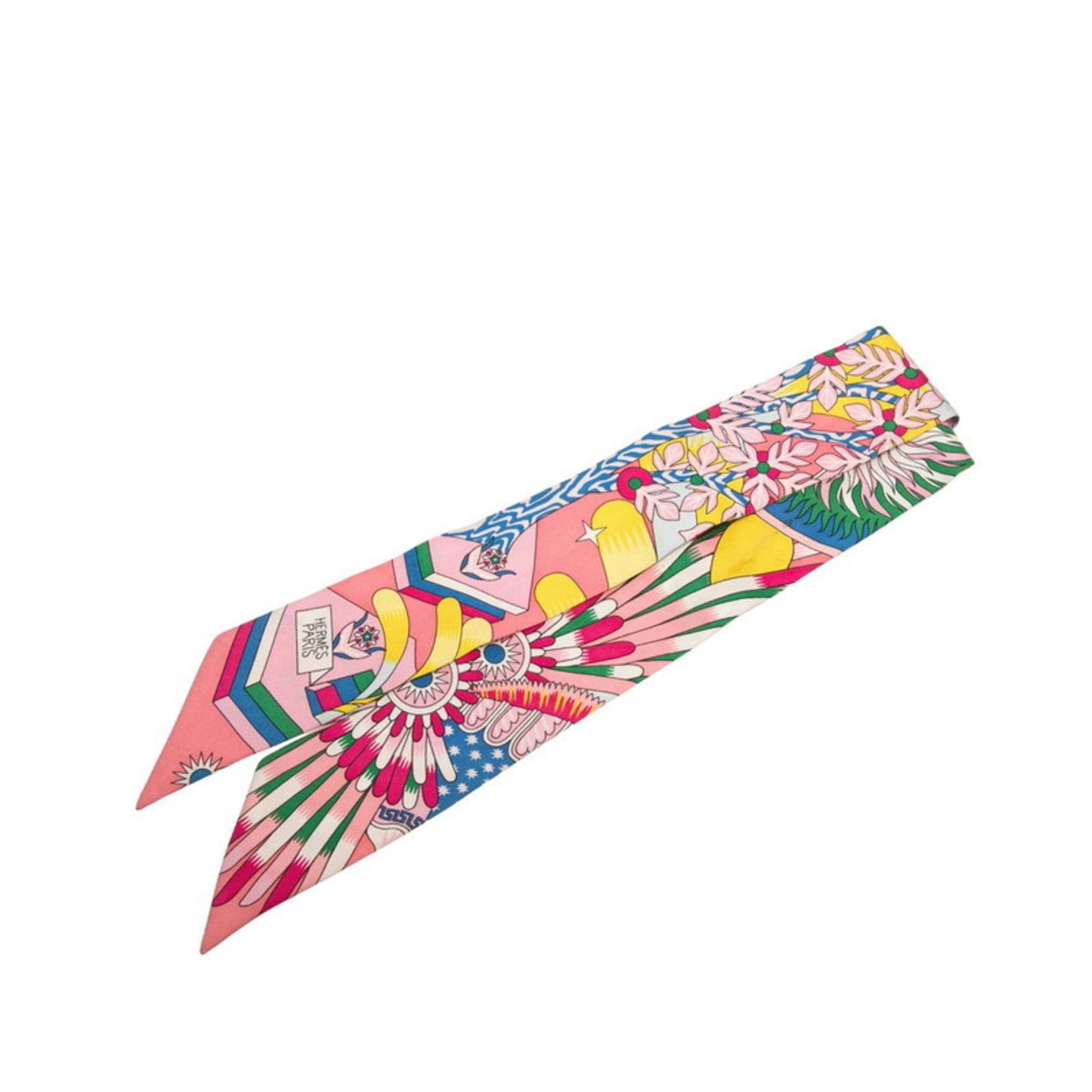 Hermes Herms Twilly "La Source De Pegase" Scarf/Muffler In Pink
