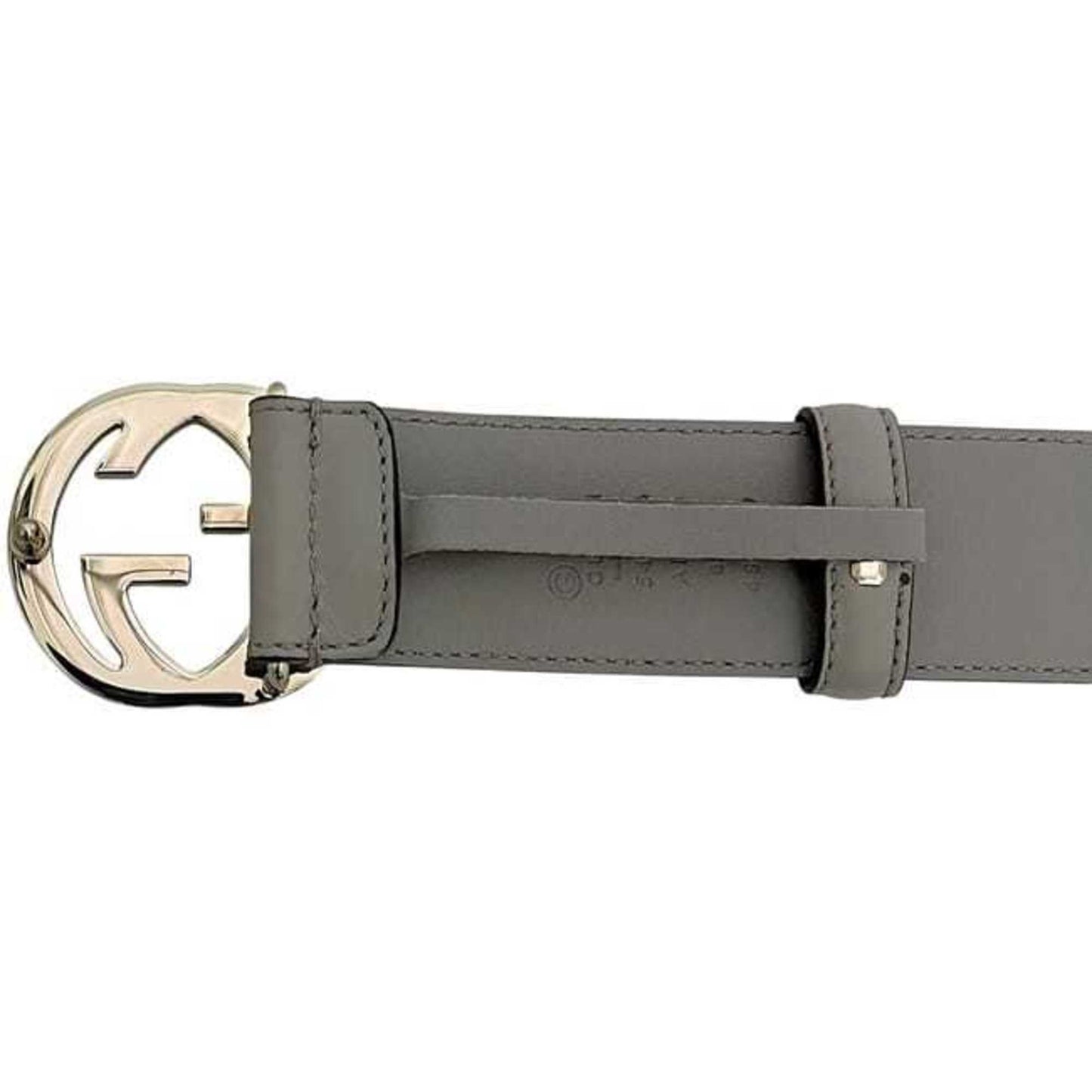 Gucci Belt Ec-24406 Gray Interlocking 546386 Ap00G 85 34 480199 Waist 90Cm Leather Gucci Gg Buckle