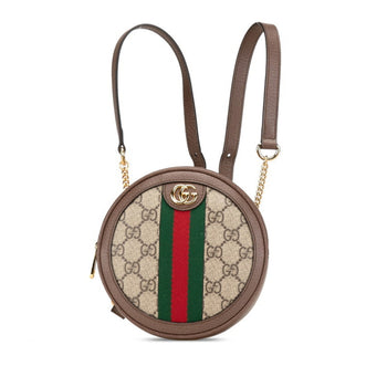 Gucci Gg Supreme Ophidia Backpack 598661 Beige Brown Pvc Leather