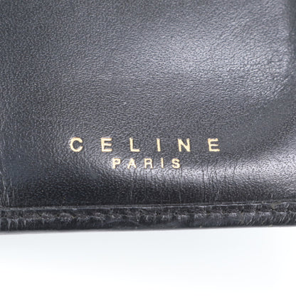 Celine Long Bi-Fold Leather Wallet with Coated Canvas