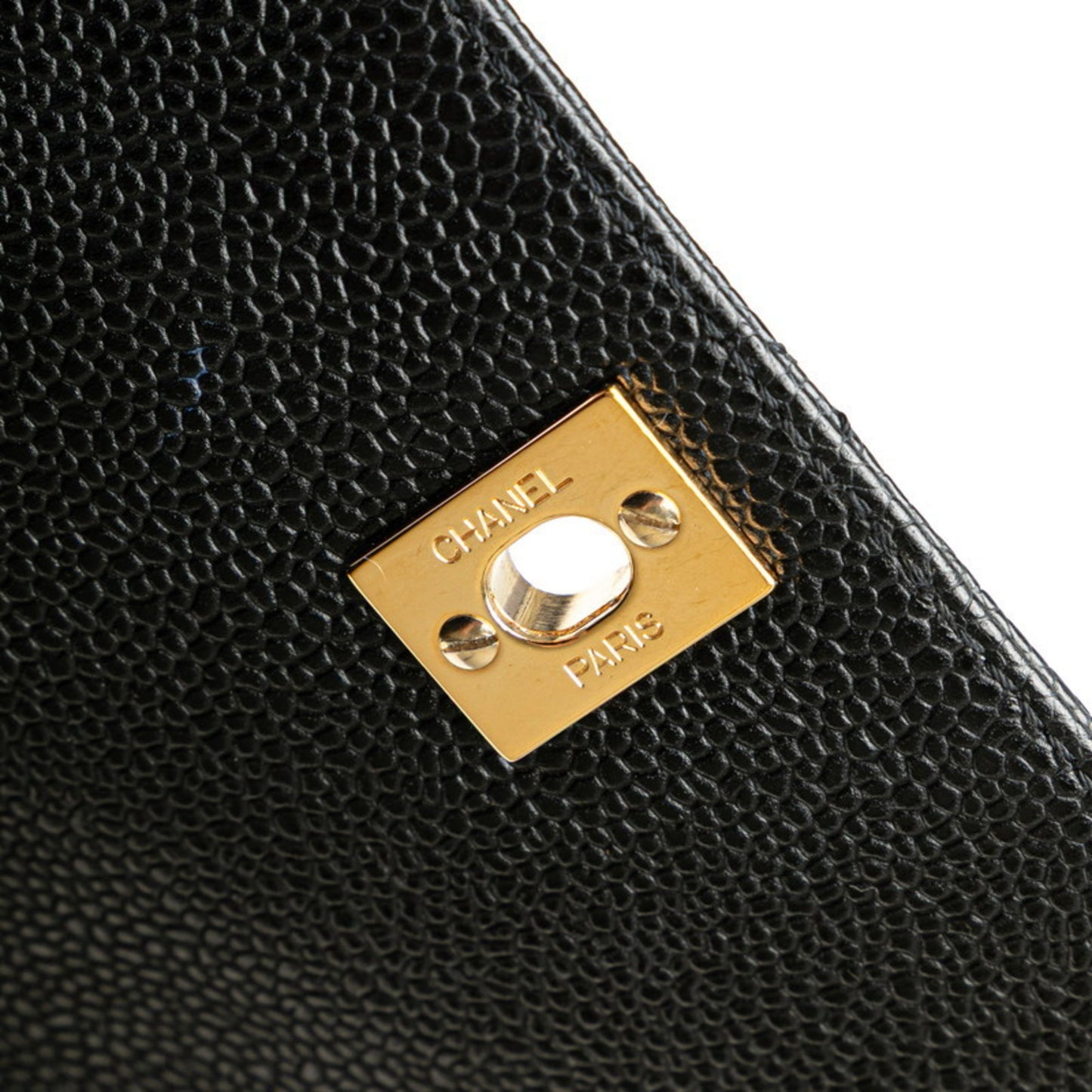 Chanel Matelasse Coco Mark Handbag In Black Caviar Skin