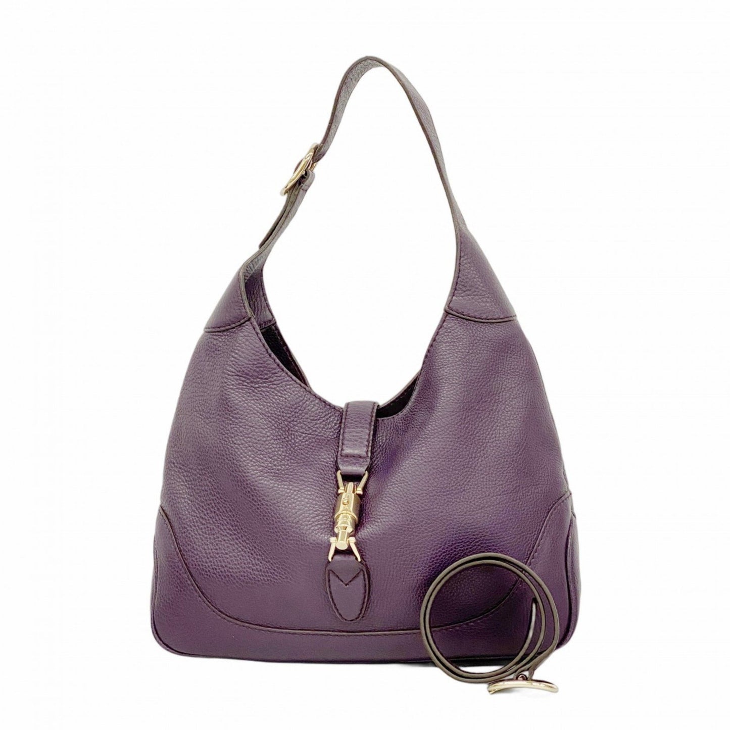Gucci New Jackie Shoulder Bag 277520 Leather Purple Champagne 2-Way