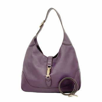Gucci New Jackie Shoulder Bag 277520 Leather Purple Champagne 2-Way