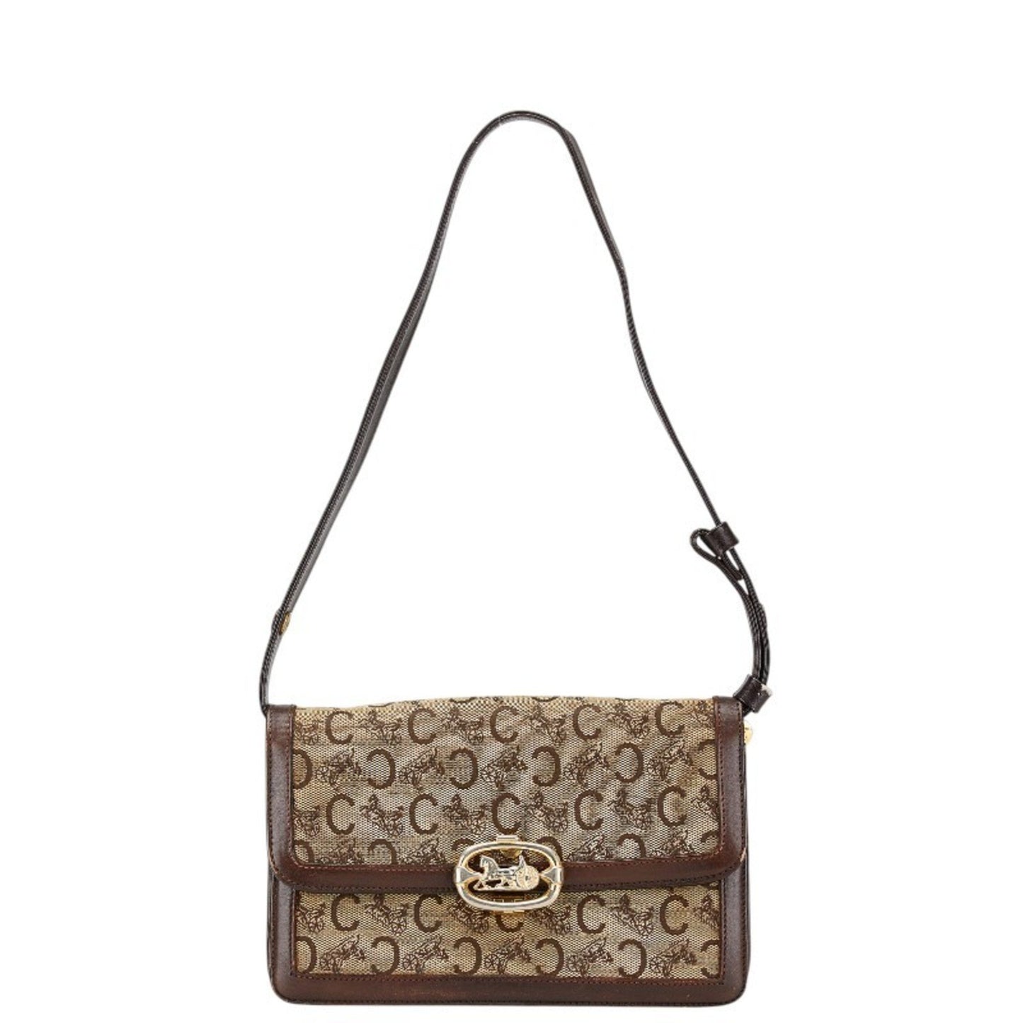 Celine C Macadam One-Shoulder Bag In Brown Canvas