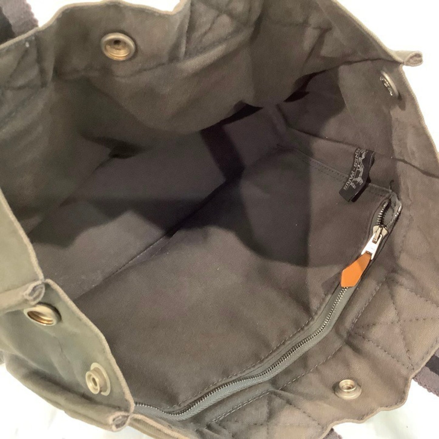 Hermes Herms Foul Tote Pm Gray Canvas Bag (Handbag/Mini Tote)