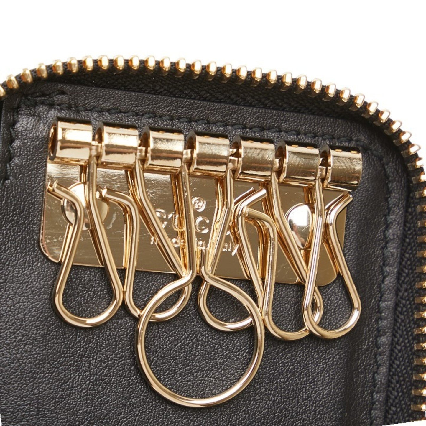 Gucci Micro Guccissima 6-Ring Key Case 322214 0959 Black Leather