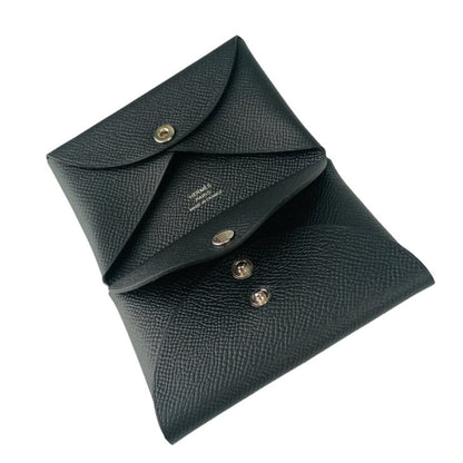 Hermes Calvi Duo Black Epson Wallet/Coin Case For Men And Women