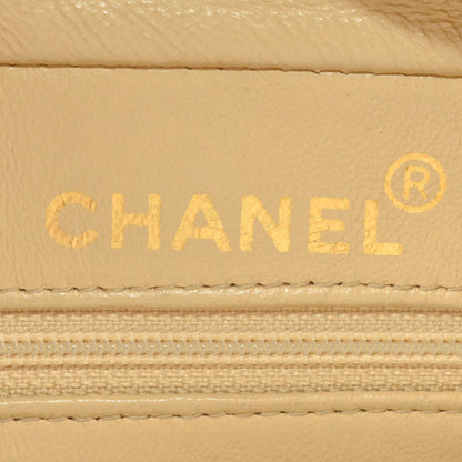 Chanel Shoulder Bag Lambskin Beige Diana Flap Coco Mark