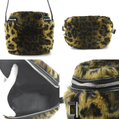 Celine Shoulder Bag Fur Leather Black X Brown