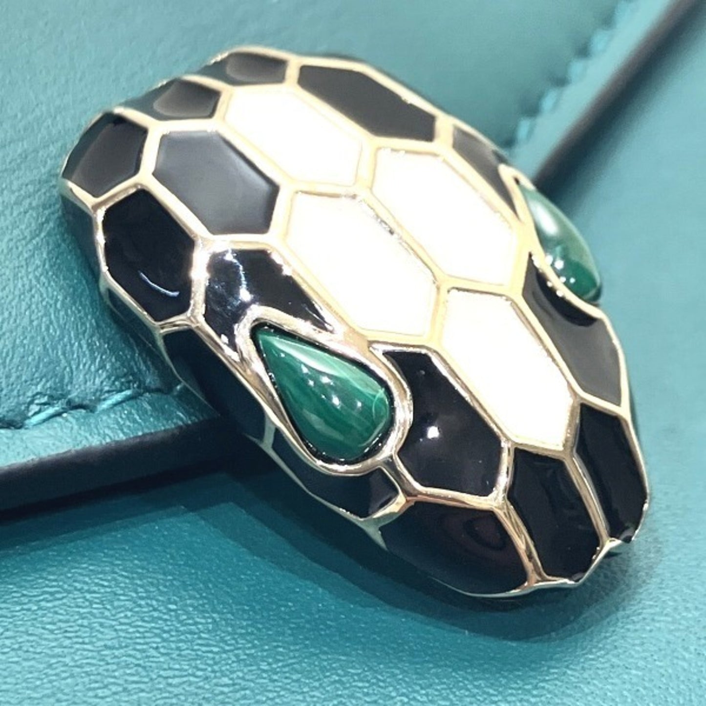 Bvlgari Serpenti Forever Green Snakehead Tri-Fold Wallet