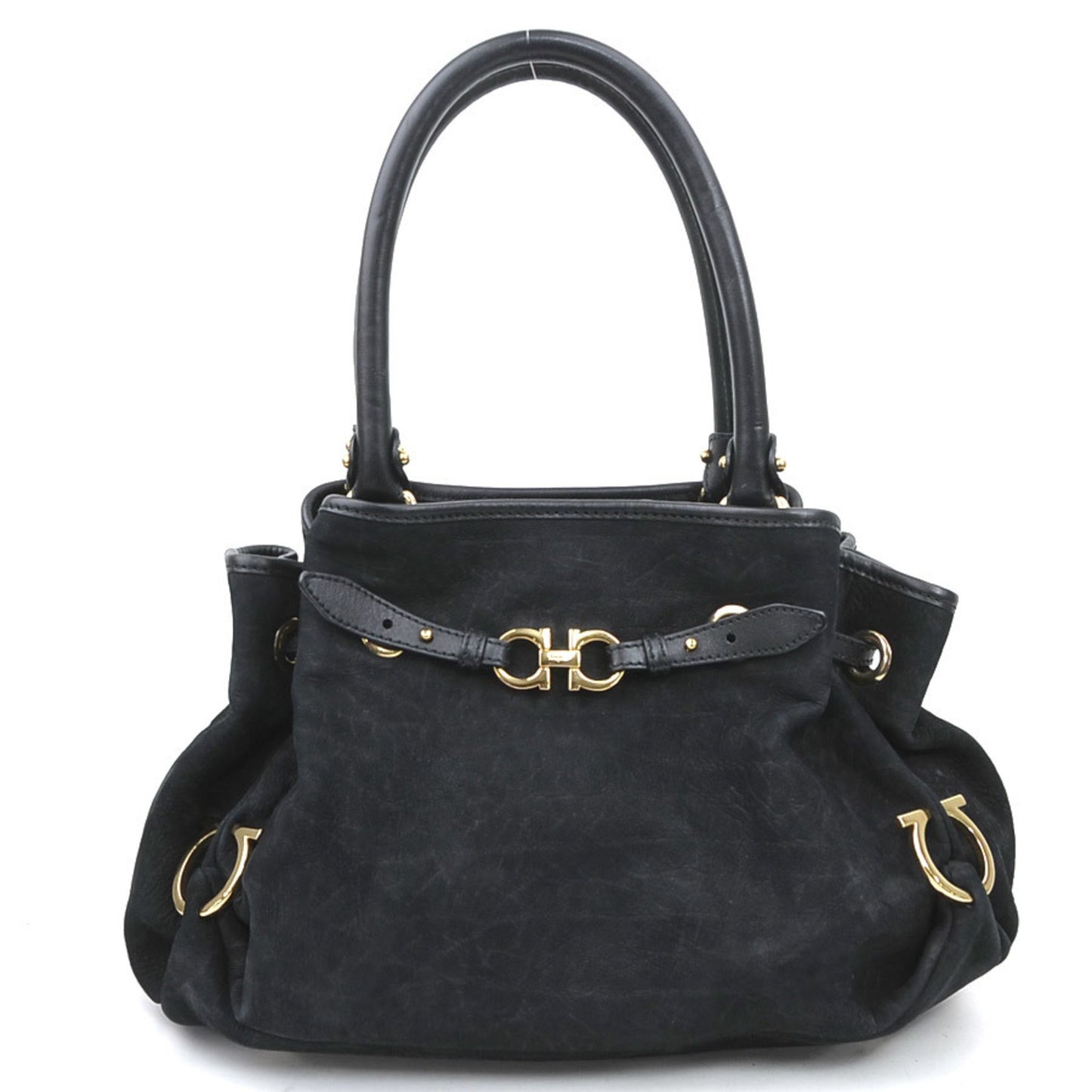 Salvatore Ferragamo Gancini Handbag In Nubuck Leather