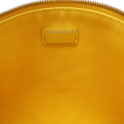 Prada Prada Embossed Clutch Bag/Second Bag/Pouch Canvas Leather Yellow