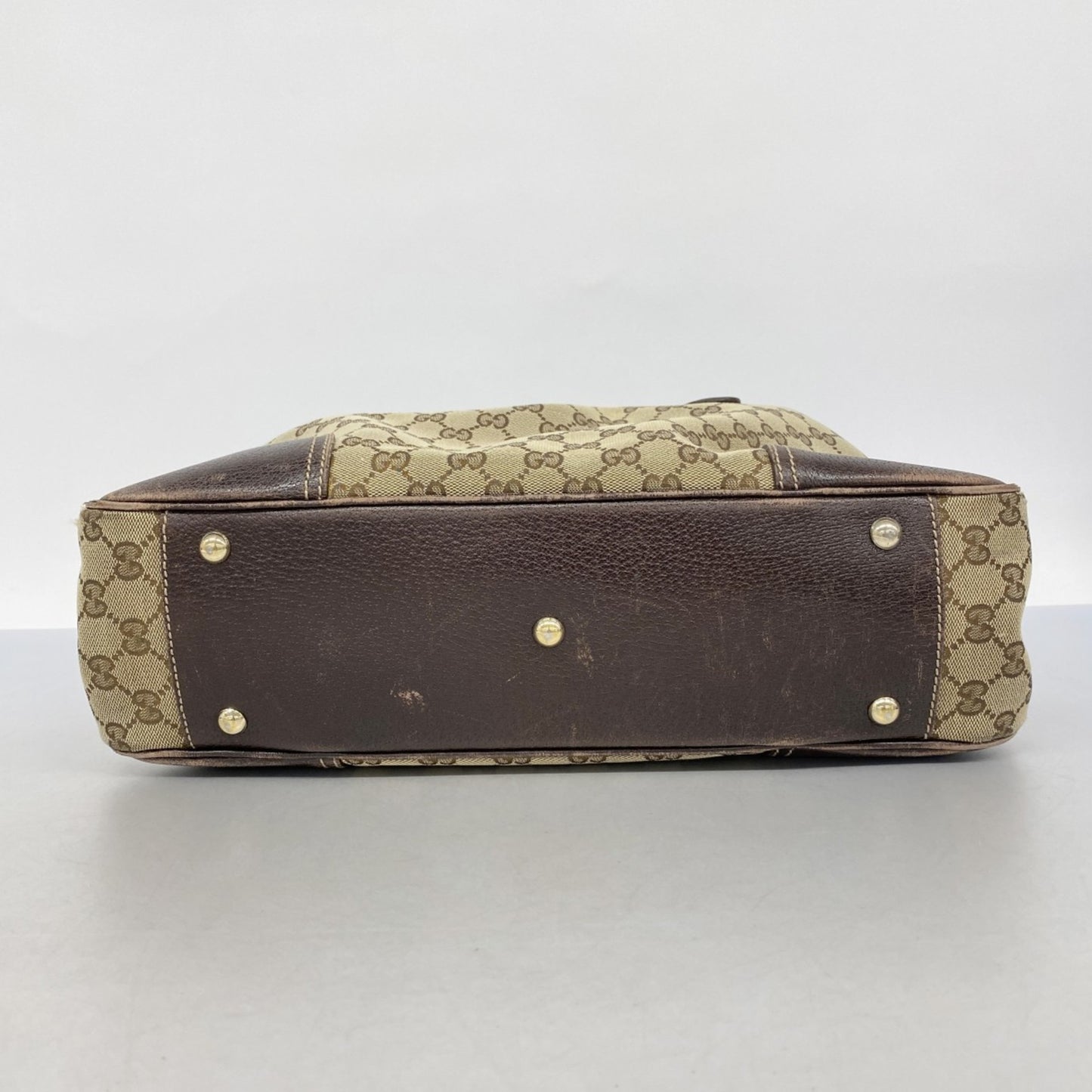 Gucci Gg Canvas Sherry Line Tote Bag 163805 Brown Champagne