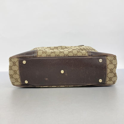 Gucci Gg Canvas Sherry Line Tote Bag 163805 Brown Champagne