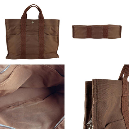 Hermes Herms Air Line Mm Handbag In Brown Nylon Canvas