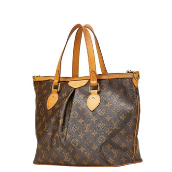 Louis Vuitton Monogram Palermo Pm Handbag Tote Bag M40145 Brown Leather
