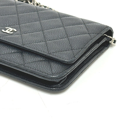 Chanel Ap0250 Matelasse Chain Wallet Shoulder Bag In Caviar Leather