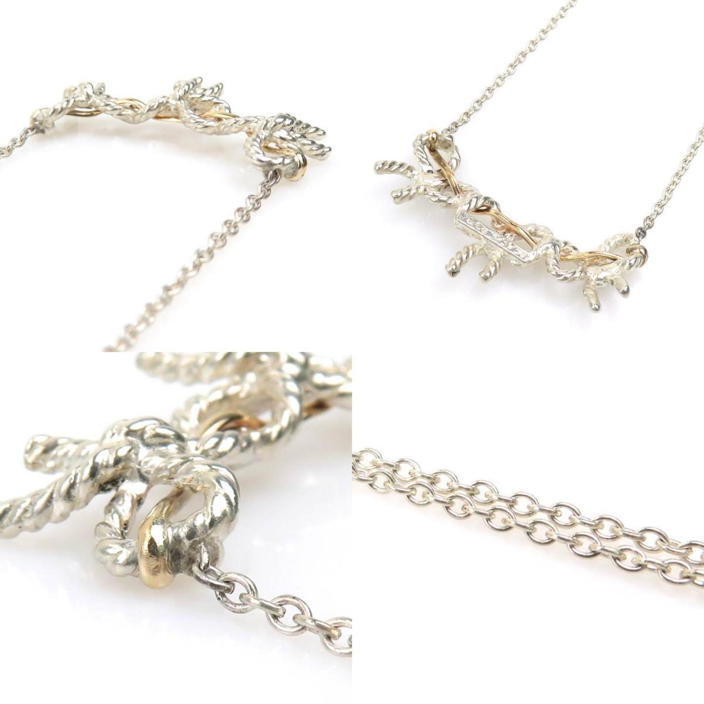 Tiffany & Co. Triple Ribbon Necklace In 925 Sterling Silver And 18K Gold