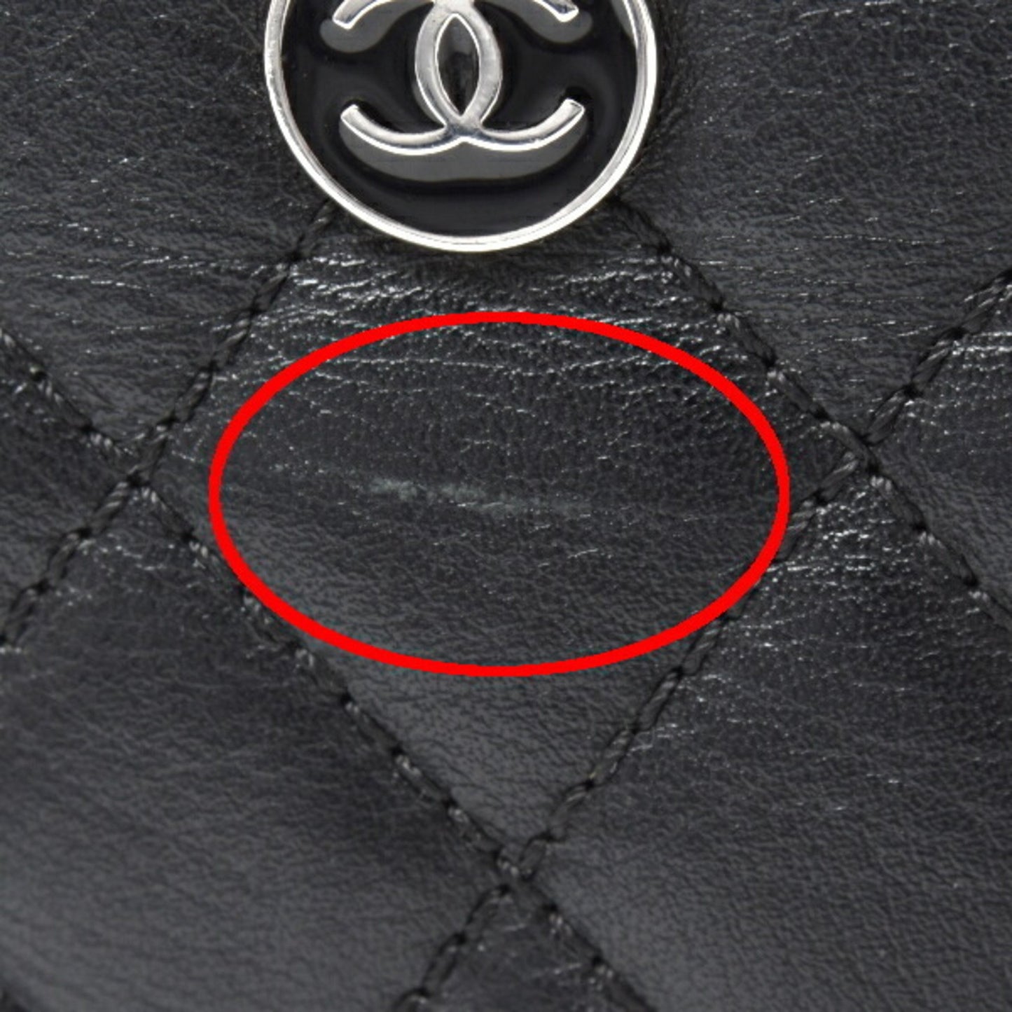 Chanel Chain Shoulder Bag Matelasse Uniform Coco Button Calf Leather Black