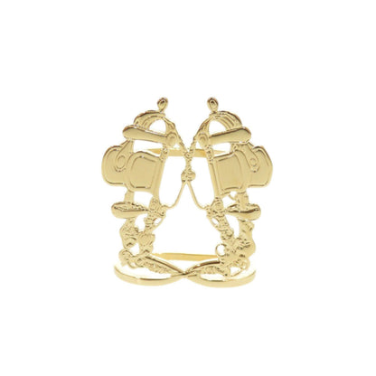 Unused Herms Bride De Gala Metal Gold Scarf Ring 0577 Hermes