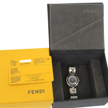 Fendi 6100L Caredro Shell Stainless Steel Black Quartz Watch