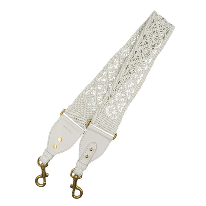 Christian Dior Leather Gold Hardware White Shoulder Strap 0489