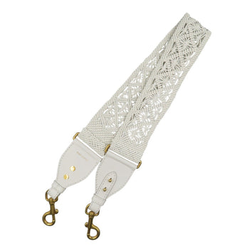 Christian Dior Leather Gold Hardware White Shoulder Strap 0489