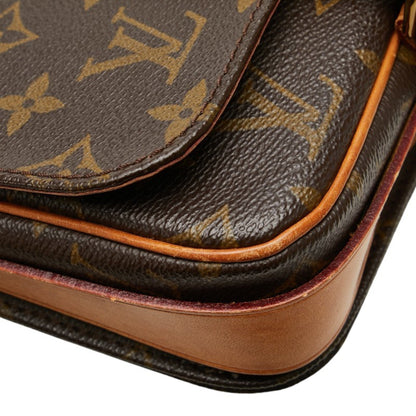 Louis Vuitton Monogram Mini Cartouchiere Crossbody Shoulder Bag M51254 Brown Leather