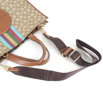 Coach Dempsey Tote F2239-C5793 Bag Signature 2-Way Brown Canvas