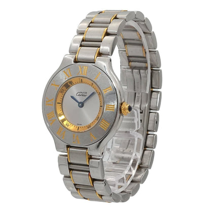 Cartier Must 21 Vantianne Two-Tone Watch W10072R6 Boys' Silver Quartz