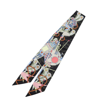 Hermes Twilly Odyssey 2022 Silk Noir Blue Ciel Scarf Muffler 1225Hermes