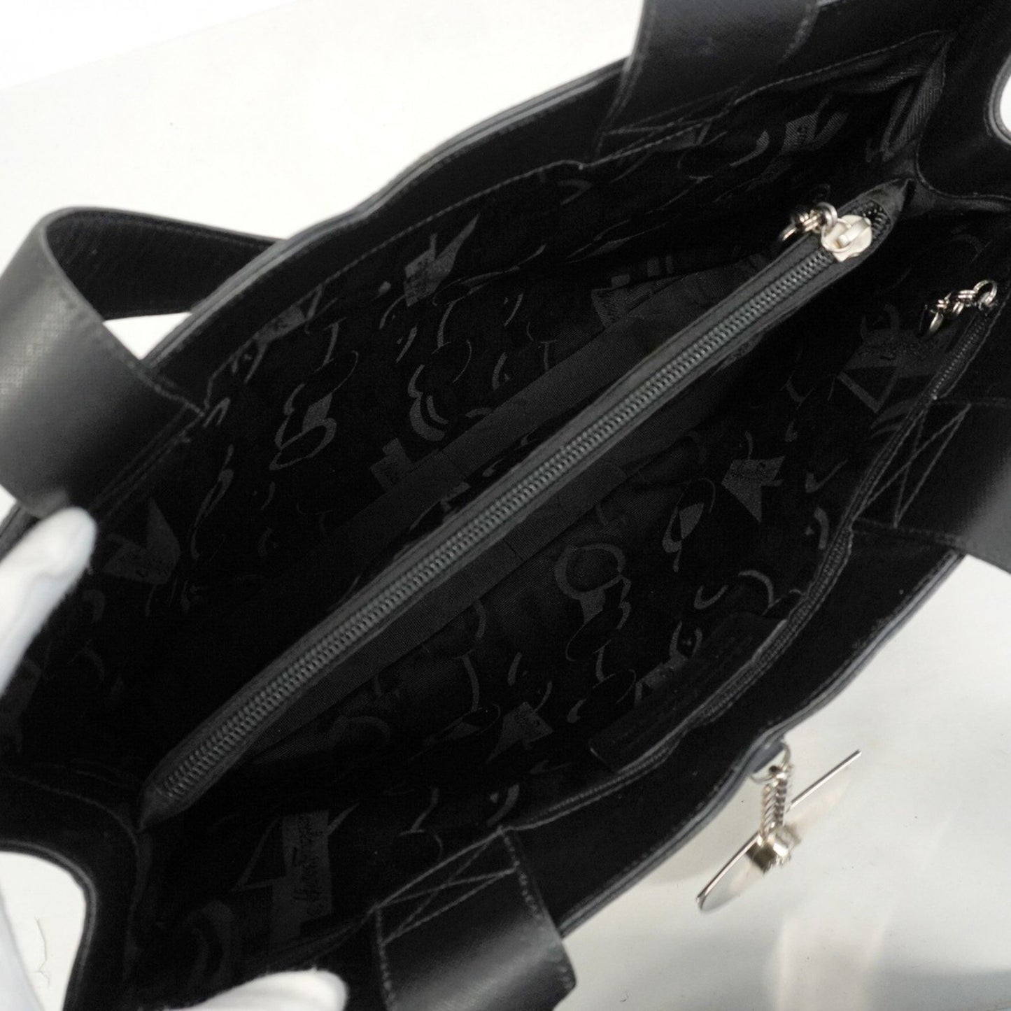 Salvatore Ferragamo Gancini Leather Tote Bag