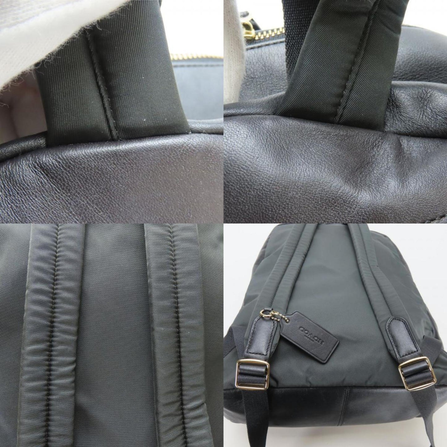 Coach Backpack/Daypack F58314 Signature Leather Dark Brown Black