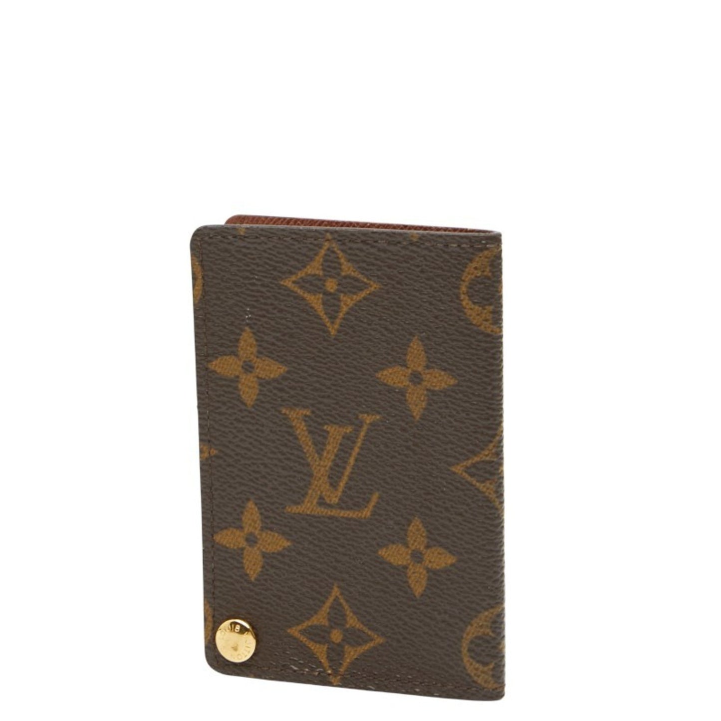 Louis Vuitton Monogram Porte Carte Credit Pression Business Card Case M60937 Brown Leather