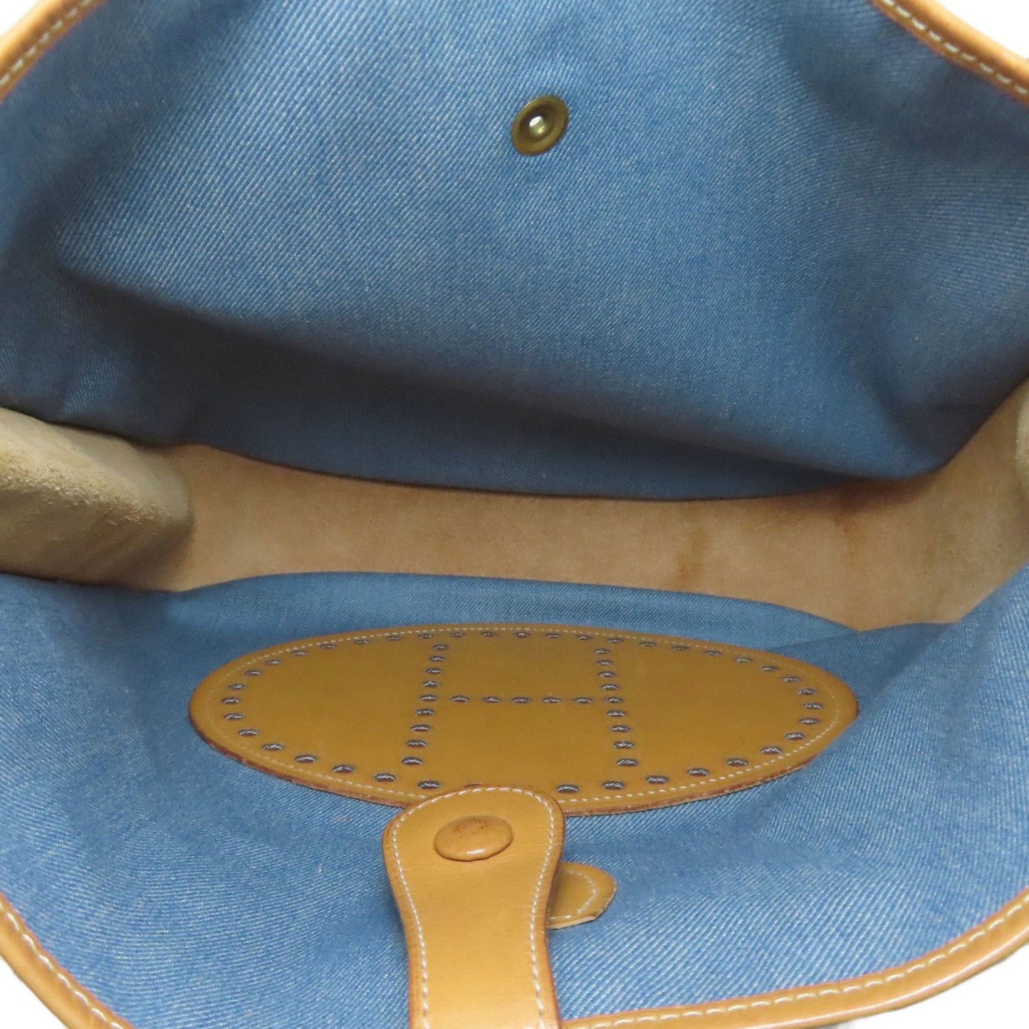 Hermes Herms Evelyne Gm Gold Hardware Shoulder Bag In Denim