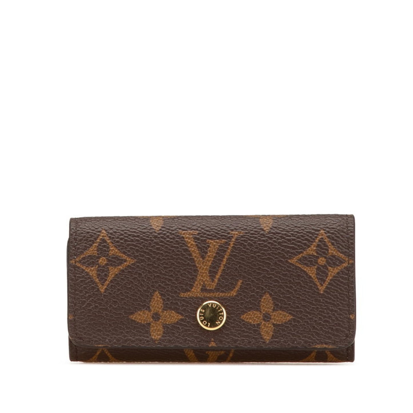 Louis Vuitton Monogram Multicle 4 Key Case Ring M82923 Brown Light Blue Pvc Leather