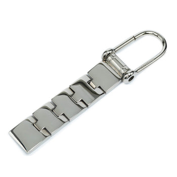 Gucci Logo Keychain Charm In Silver Metal