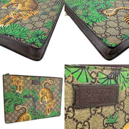 Gucci Men'S Gg Supreme Canvas Shoulder Bag/Clutch Bag In Brown