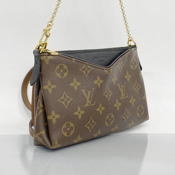 Louis Vuitton Monogram Pallas Clutch Shoulder Bag M41639 Brown